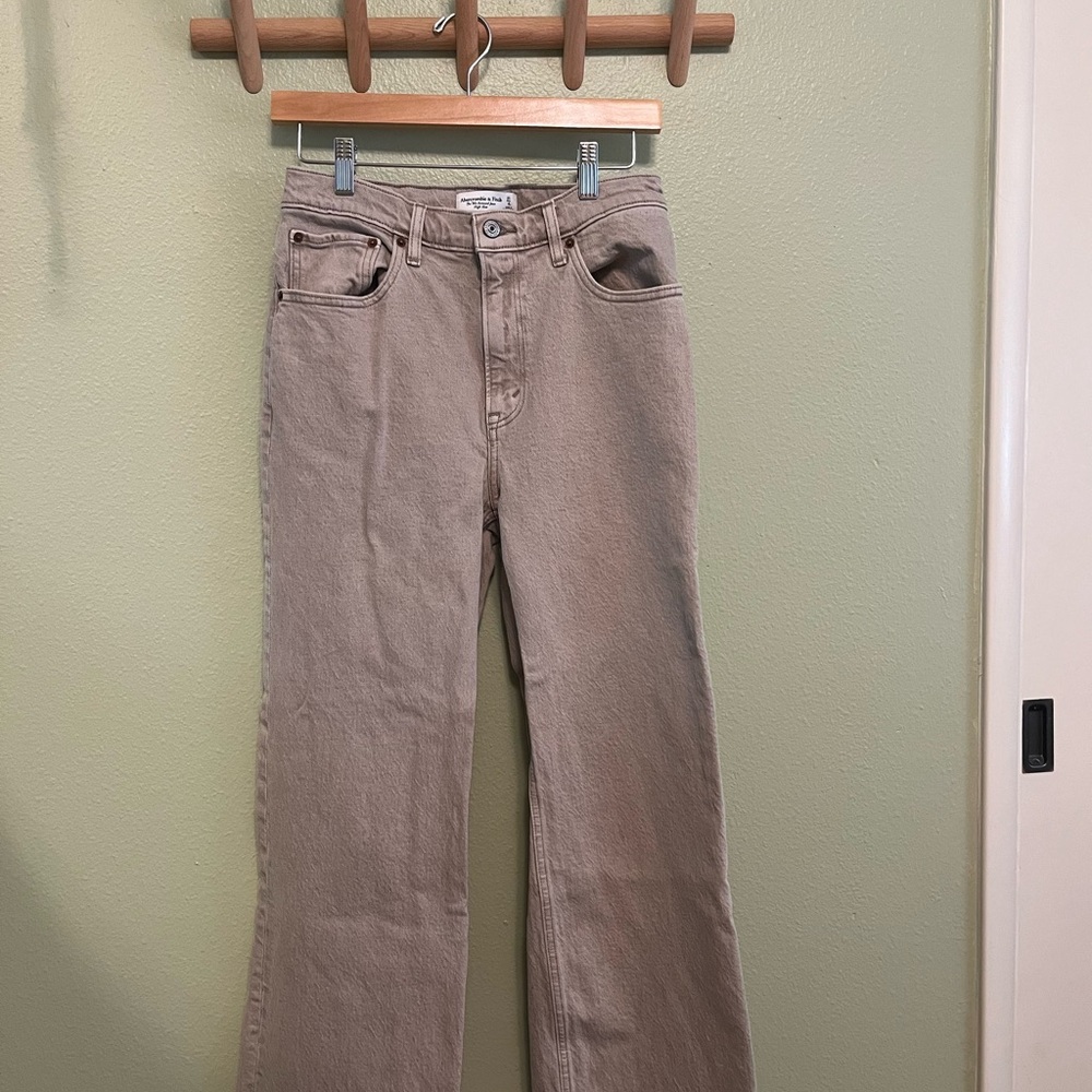 Abercrombie & Fitch Women's Beige Flare Jeans